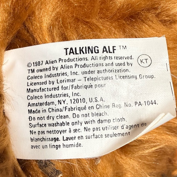 1987 ALIEN PRODUCTIONS “Talking ALF” Doll w/Cassette Tape - Picture 15 of 15